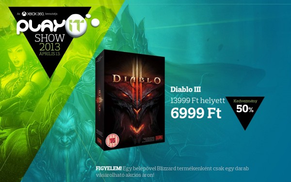 Diablo 3 akció a PlayIT-en, 6999 Ft